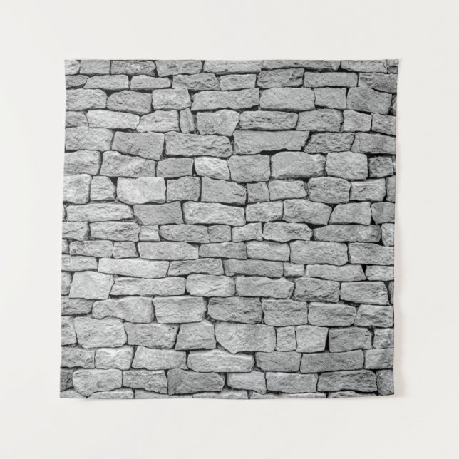 Grausteinmauer als abstrakter Hintergrund. Wandteppich (Vorderseite)