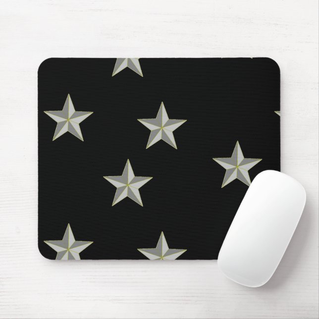 Grausterne auf schwarz mousepad (Mit Mouse)
