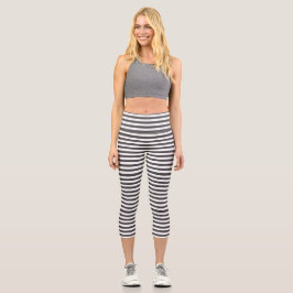Graustreifen Capri Leggings