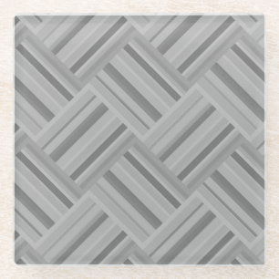 Graustreifen diagonales Webmuster Glasuntersetzer