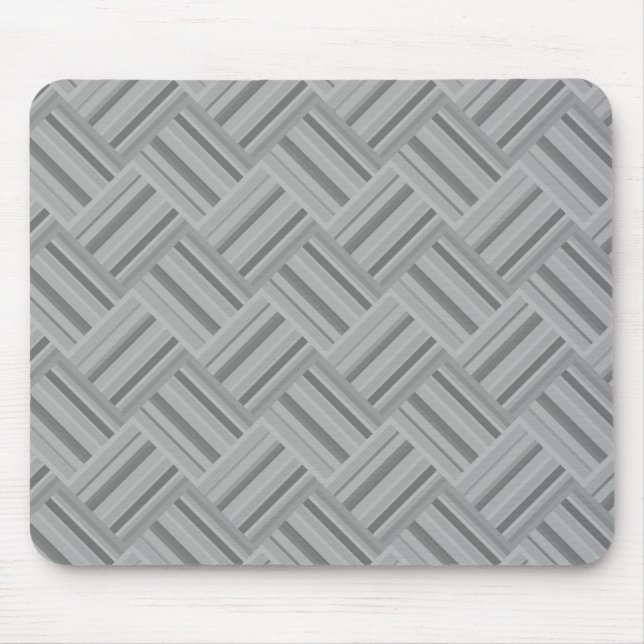 Graustreifen diagonales Webmuster Mousepad (Vorne)