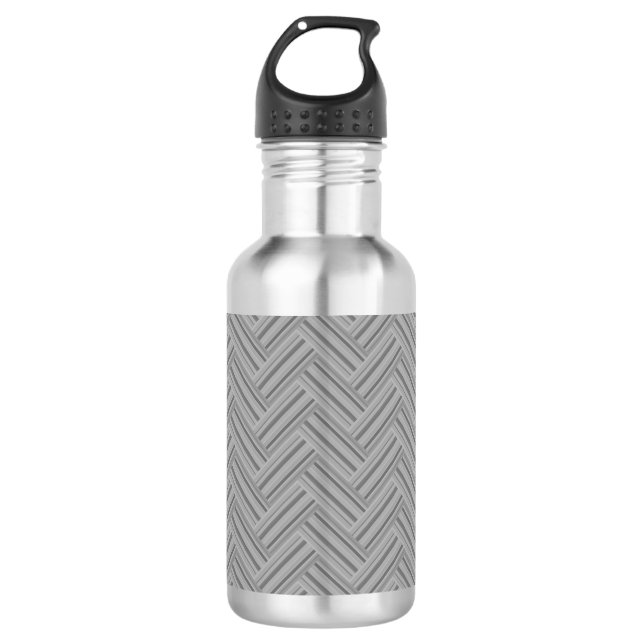 Graustreifen-Doppelwegemuster Trinkflasche (Vorderseite)