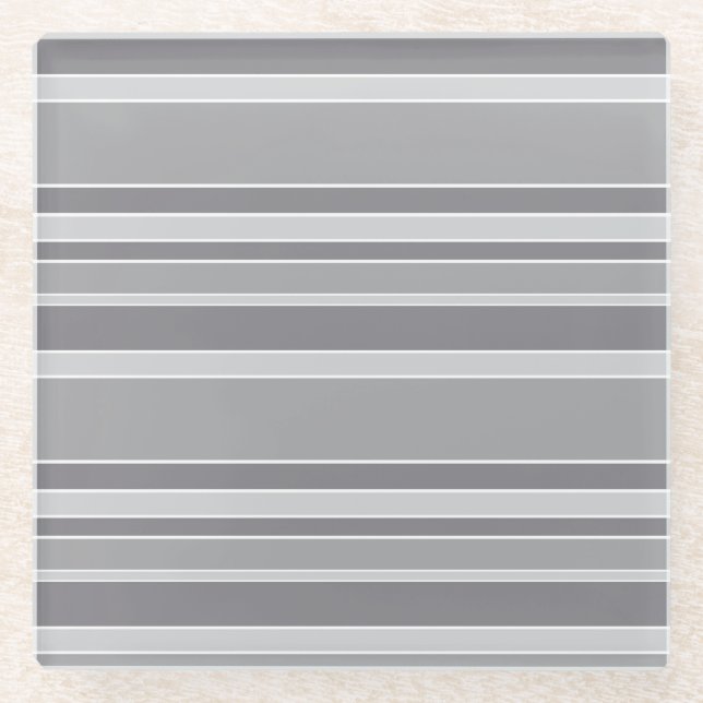 Graustreifen Glasuntersetzer (Vorderseite)