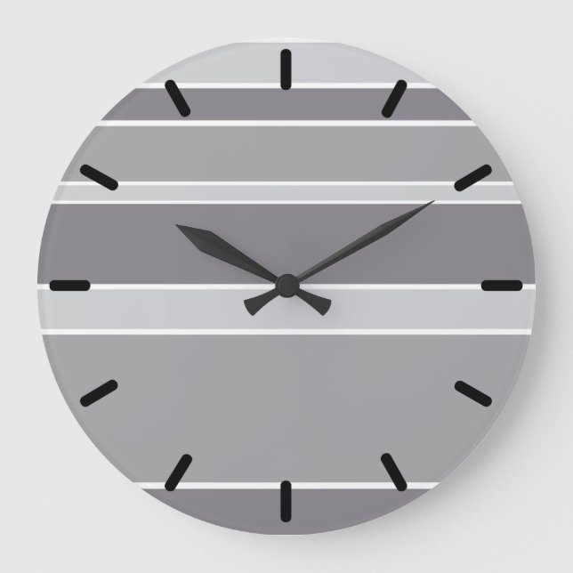 Graustreifen Große Wanduhr (Vorderseite)