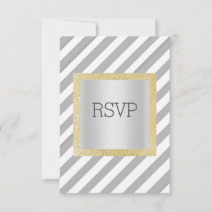 Graustreifen mit Goldstreifen-uAwg-Antwortkarte fü RSVP Karte