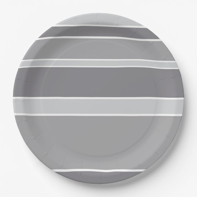 Graustreifen Pappteller (Vorderseite)