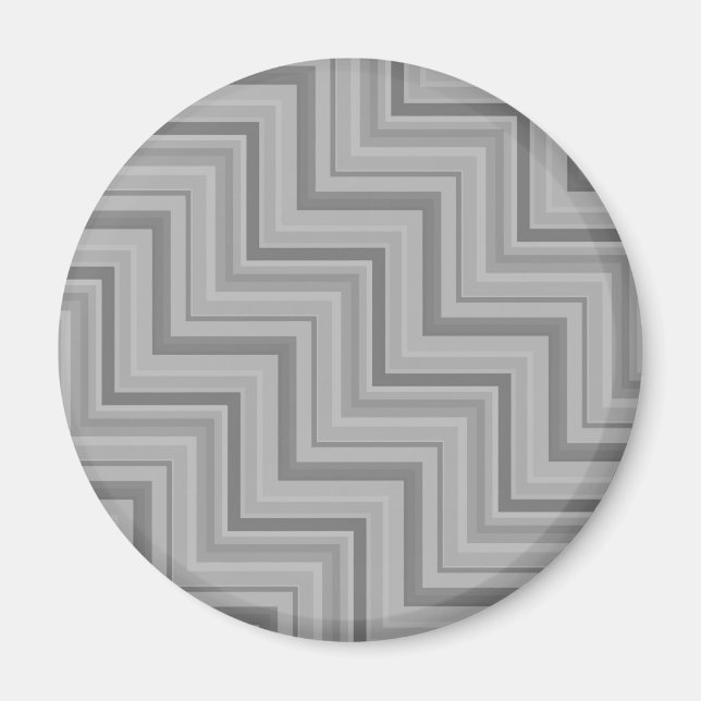 Graustreifen Treppenmuster Magnet (Vorne)