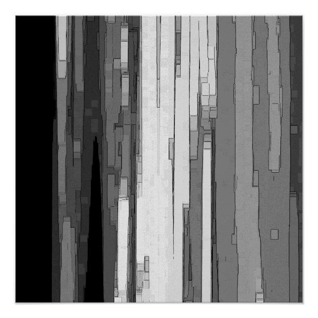 Graustufen-Abstrakte B&W Art Poster (Vorderseite)