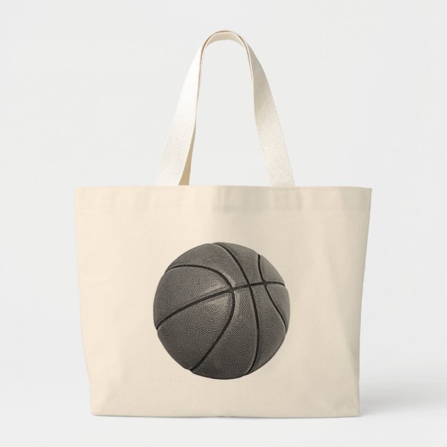 Graustufen-Basketball Jumbo Stoffbeutel (Vorne)