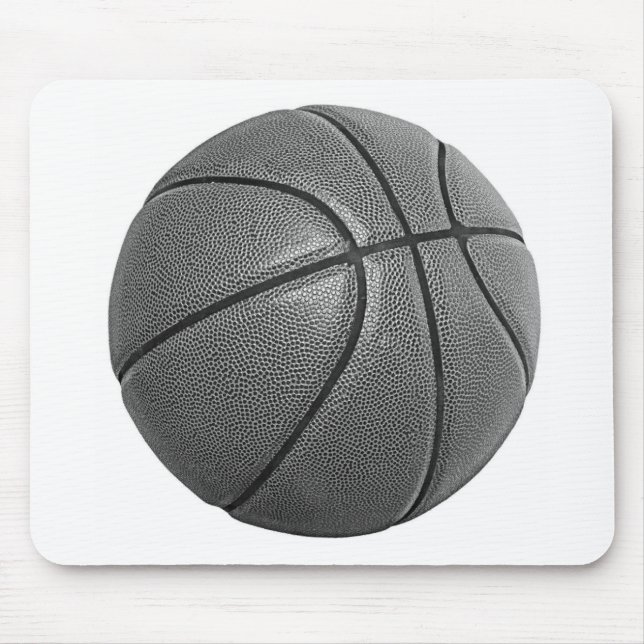 Graustufen-Basketball Mousepad (Vorne)