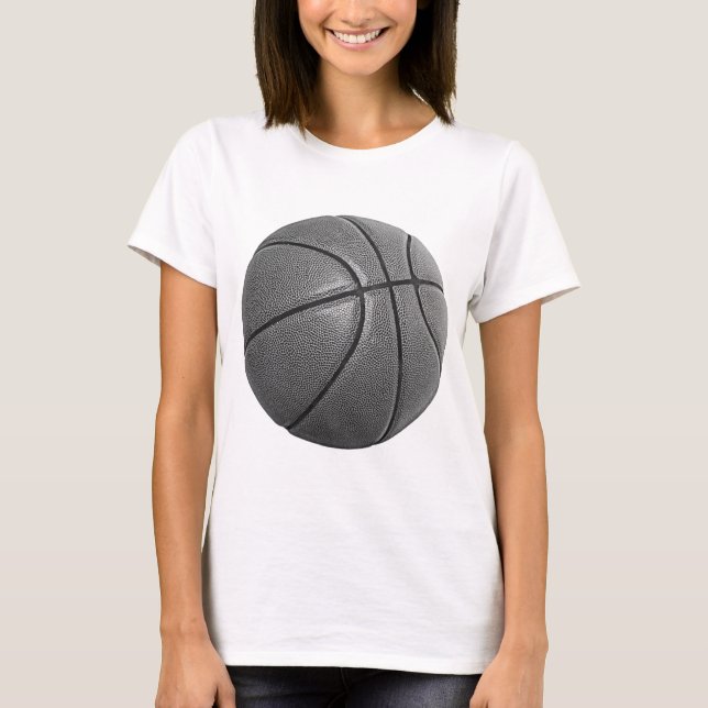 Graustufen-Basketball T-Shirt (Vorderseite)