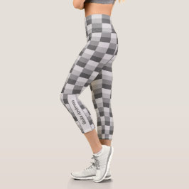Graustufen-Farbblöcke Capri Leggings