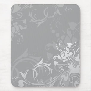 graustufen-farbenfrohes modernes florales Design Mousepad