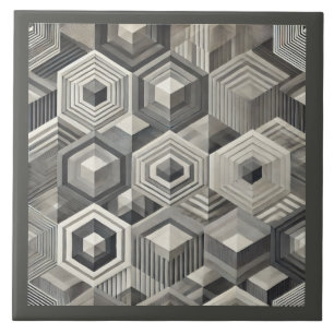 Graustufen-Geometrie Fliese
