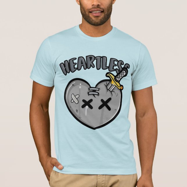 Graustufen Herz und Schwert Poster Punk Rock Ästhe T-Shirt (Vorderseite)