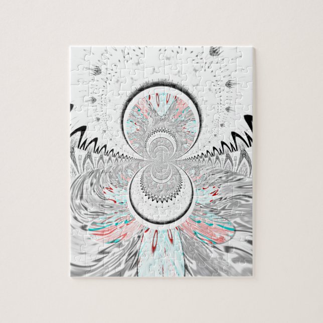 Graustufen Kaleidoskop Art Print (Vertikal)