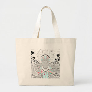 Graustufen Kaleidoskop Art Print Jumbo Stoffbeutel