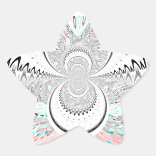 Graustufen Kaleidoskop Art Print Stern-Aufkleber