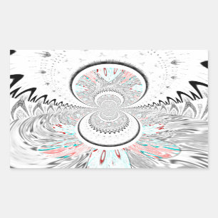 Graustufen-Kaleidoskop-Kunstposter Rechteckiger Aufkleber