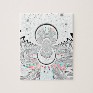Graustufen-Kaleidoskop-Kunstprint