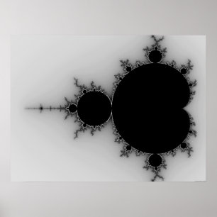 Graustufen-Mandelbrot-Set Poster