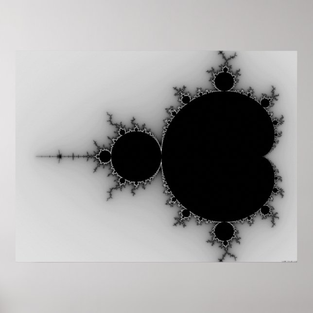 Graustufen-Mandelbrot-Set Poster (Vorne)