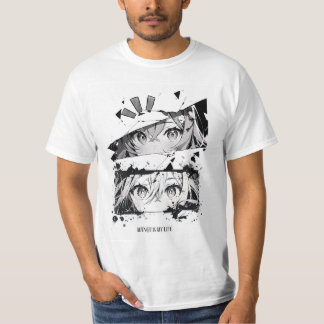Graustufen-Manga-T - Shirt