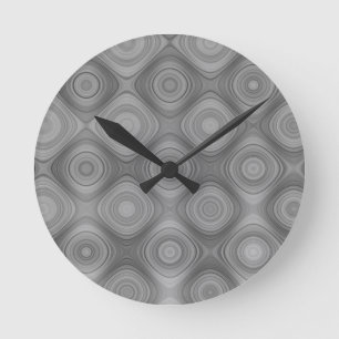 Graustufen Modernes Muster Runde Wanduhr