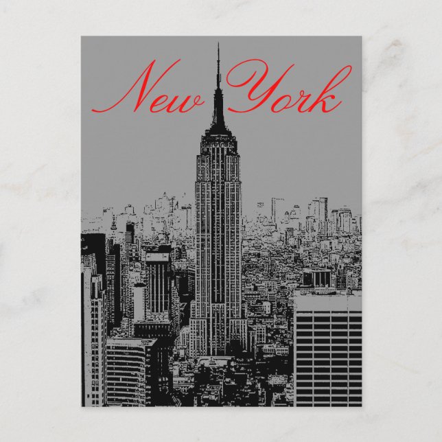 Graustufen New York City Post Card Postkarte (Vorderseite)