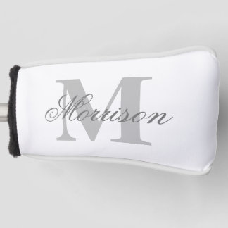 Graustufen-Schrift-Monogramm Golf Headcover