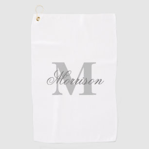 Graustufen-Schriftmonogramm Golfhandtuch