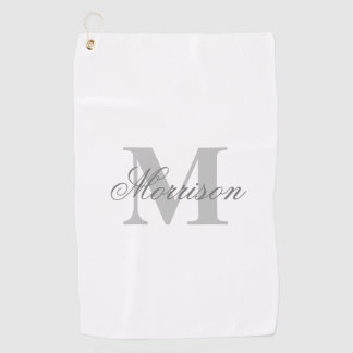Graustufen-Schriftmonogramm Golfhandtuch