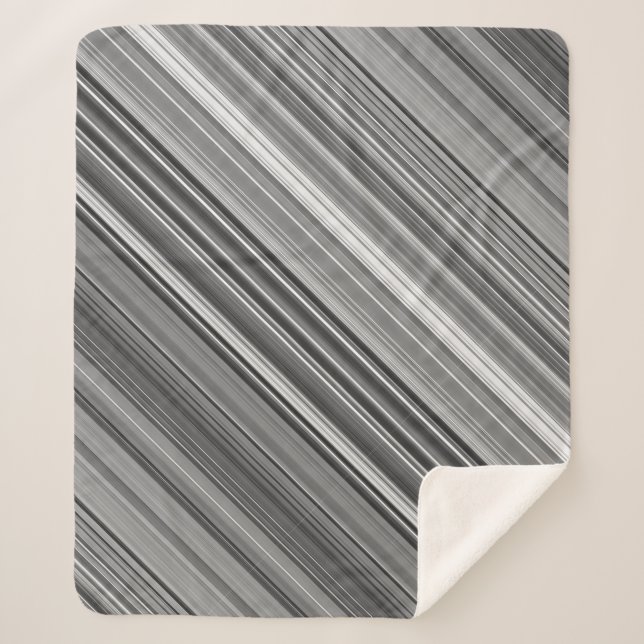 Graustufen-Streifen Sherpadecke (Vorderseite)