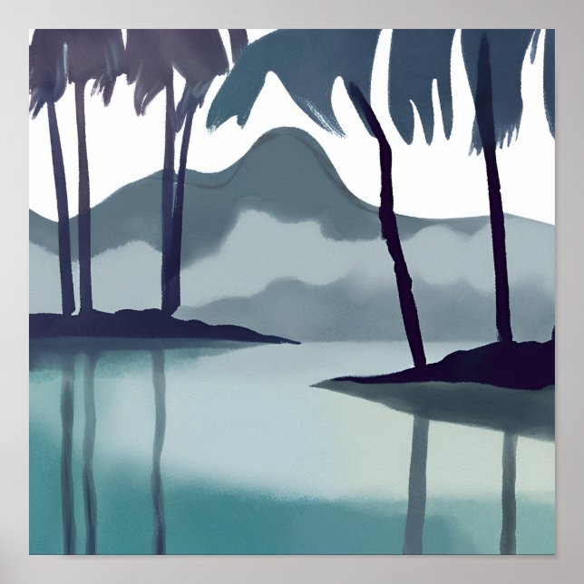 Graustufen versteckte Lagune Poster (Vorne)