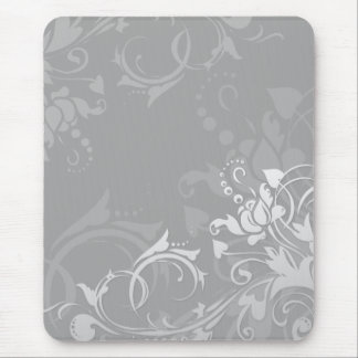Graustufen Wirbel modernes Blumendesign Mousepad