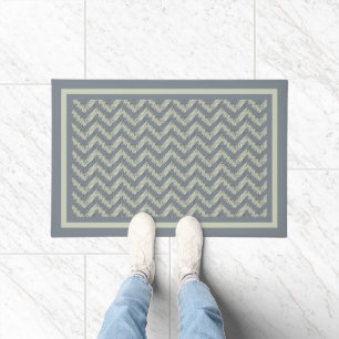 Graustufen Zickzack Minimalistisches Design Fußmatte