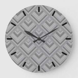 Graustufenmuster Große Wanduhr