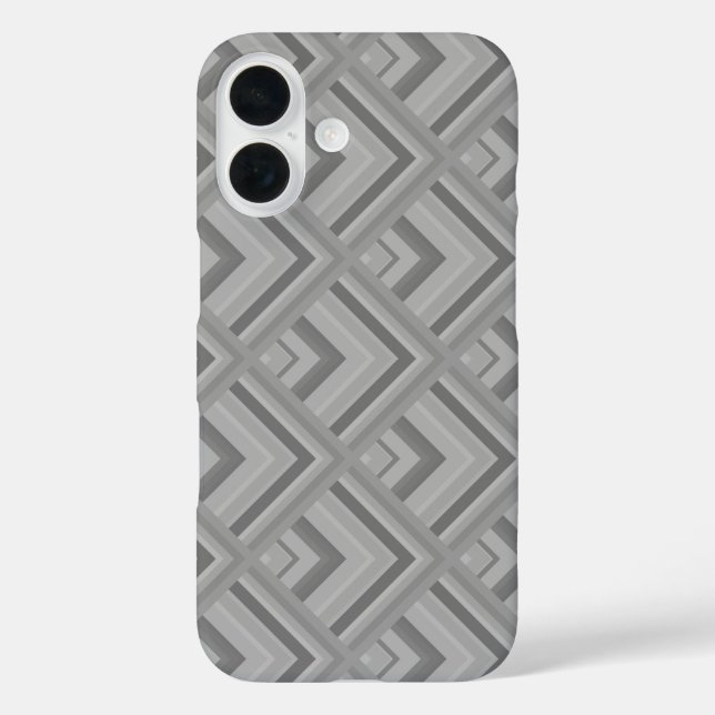 Graustufenmuster iPhone 16 Hülle (Rückseite)