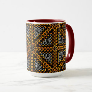 Graustufenrelief im Kaleidoskop-Dreieck Tasse