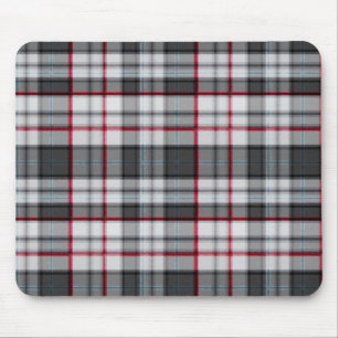 Grautexturierte Tartan kariert Mousepad