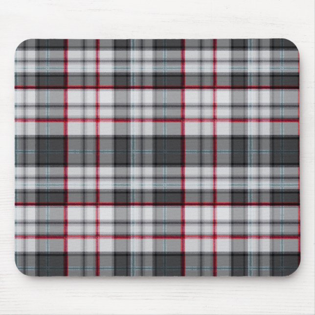 Grautexturierte Tartan kariert Mousepad (Vorne)