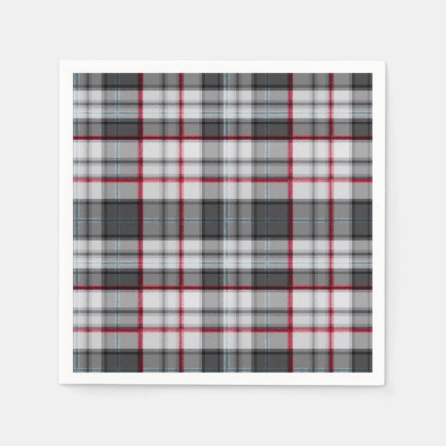 Grautexturierte Tartan kariert Serviette (Vorderseite)