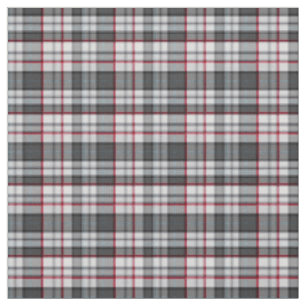 Grautexturierte Tartan kariert Stoff