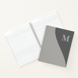 Grautöne mit Monogramm Notizbuch