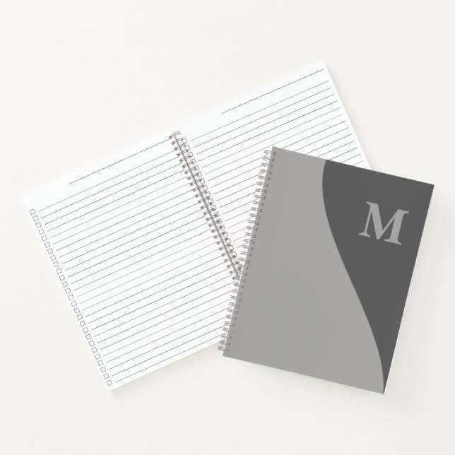 Grautöne mit Monogramm Notizbuch (Innenseite)