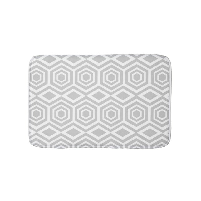 Grautürkisches geometrisches Muster Badematte (Vorderseite)