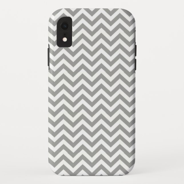 Grauweiß Zickzack Case-Mate iPhone Hülle (Rückseite)