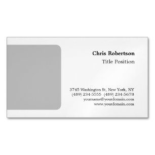 Grauweiße Charming Minimalistisch Custom Magnetische Visitenkarte