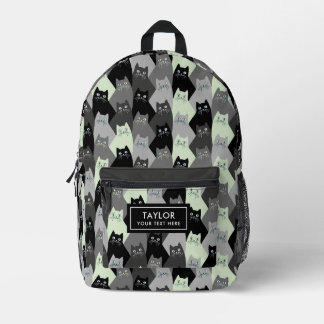 Grauweiße Katzengang-Motiv Bedruckter Rucksack