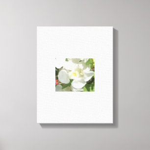 Grauweißer Blumenprint Leinwanddruck
